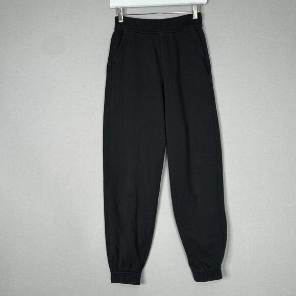 Lululemon Relaxed High-Rise Jogger Pants Womens 2 Black Cotton Terry Sweatpants - Picture 1 of 11